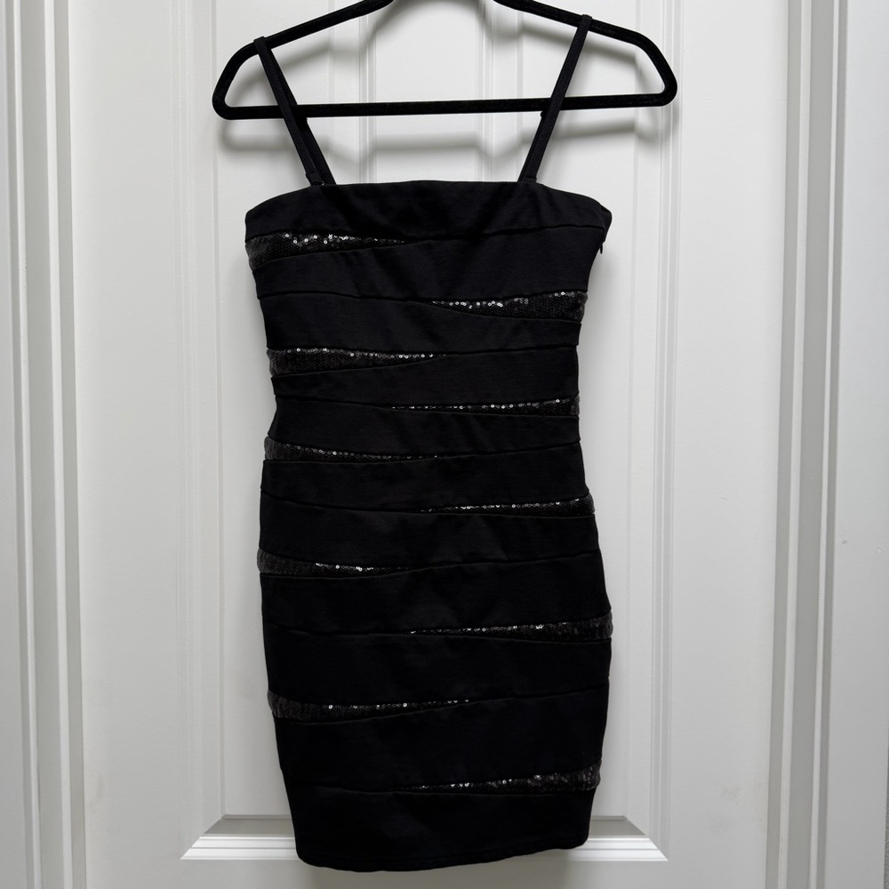 INC INTERNATIONAL CONCEPTS SEQUIN CONVERTIBLE BODYCON DRESS BLACK 2